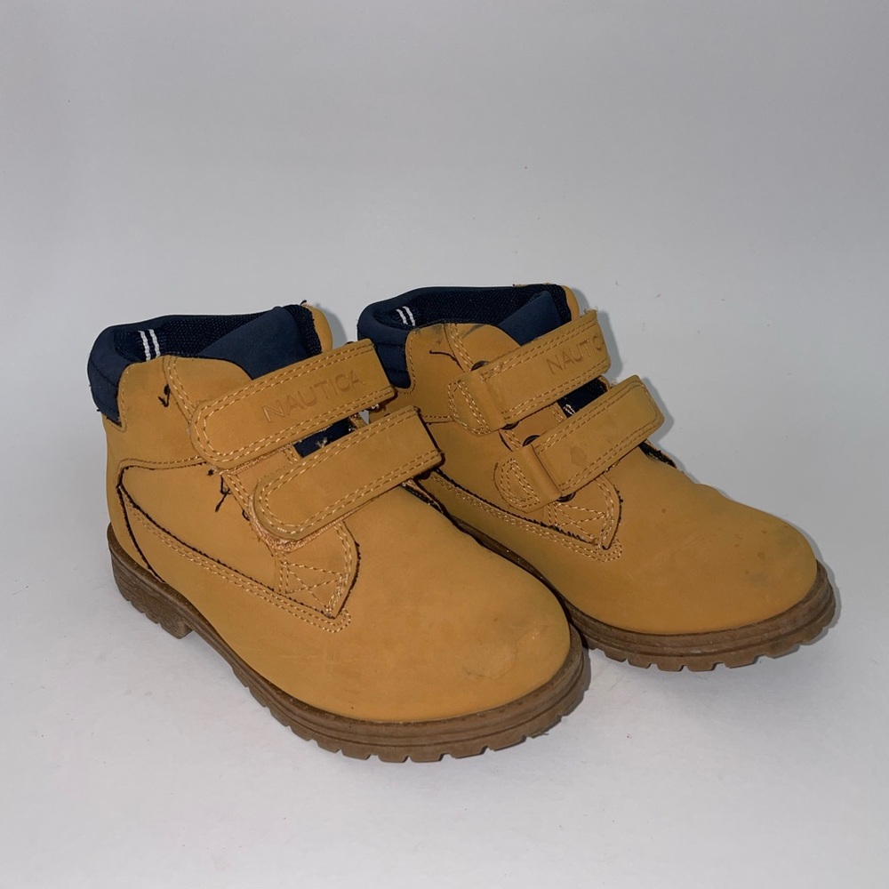 Nautica Kids Brown Boots with Navy Accents